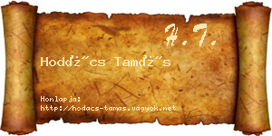 Hodács Tamás névjegykártya